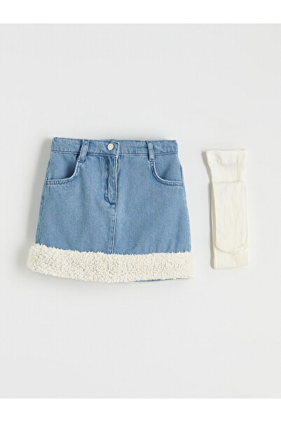LC Waikiki Two Mt Shop Quality Lcw Kids Indigo Denim Straight Girls Skirt