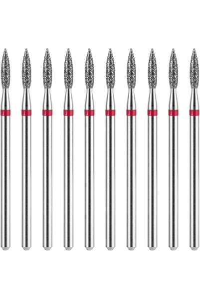 SYOSI 10PCS Diamond Flame Cuticle Drill Bits Set, 3/32" Nail Drill Bits for E...