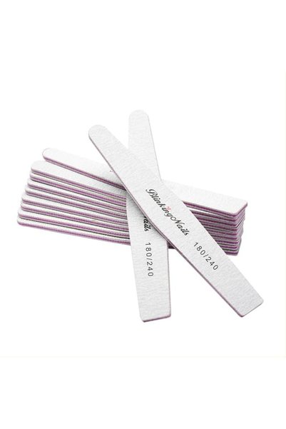 BlinkingNails Nail Files and Buffers 180/240 Grit Professional for Natural Na...
