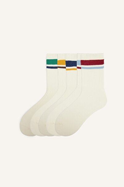 DeFacto 5-Pack Striped Ribbed Cotton Long Socks for Boys I6837A8Ns