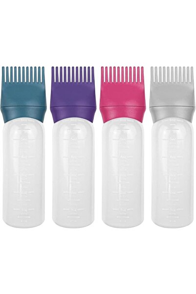 Yelajoy 4 Pcs Root Comb Applicator Bottle - 6oz Hair Oil & Dye Applicator Bot...