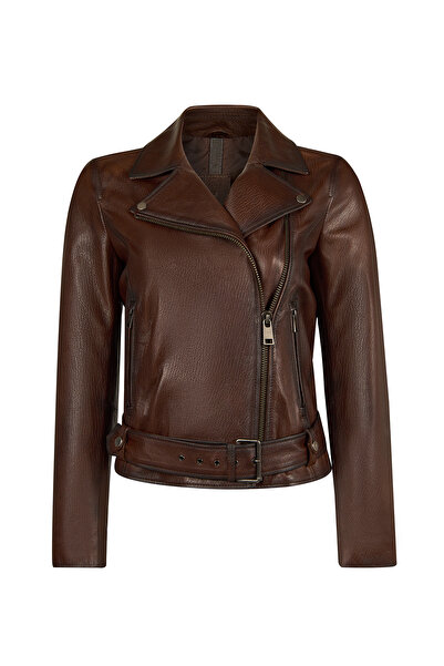 Derimod Melody Women's Brown Short Leather Jacket 26Wgd5174Bt