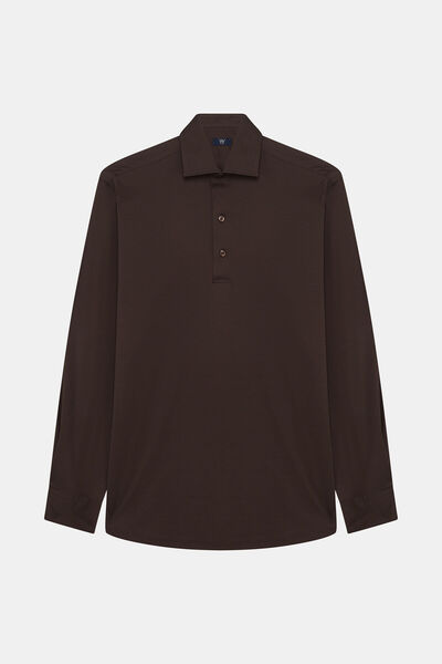 W Collection KAHVE UZUN KOLLU REGULAR GÖMLEK
