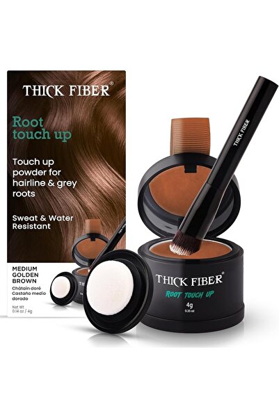 Thick Fiber بودرة تغطية جذور الشعر - مجموعة مكونة من مسحوق مقاوم للماء والعرق...