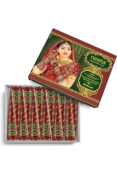 Neeta Natural Herbal Mehndi Cone, 20g each - Raddish Brown (Pack of 12)