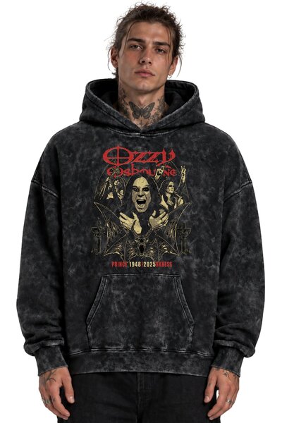 SEVBANO Hanorac cu glugă lavabil, unisex, supradimensionat, cu imprimeu Ozzy ...