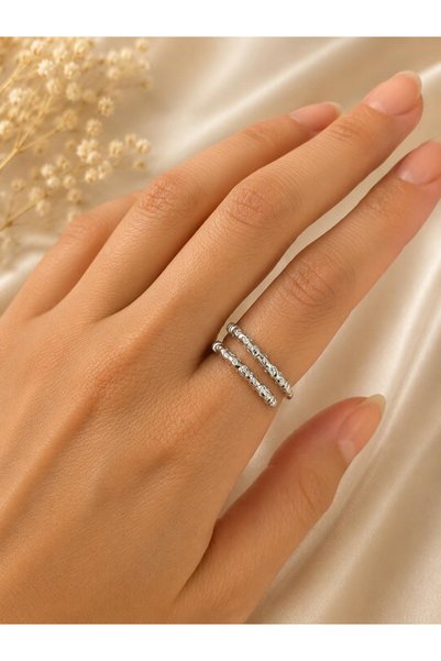 nunu takı Antique Loop Silver Ring