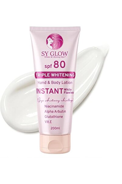 ECVV SY GLOW SPF80 Sunscreen Whitening Body Lotion 200ml, Triple Brightening ...