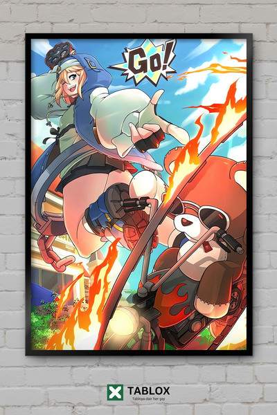 tablomaxtbx Guilty Gear Strive Fighting Game Αφίσα παιχνιδιού μάχης με κορνίζ...