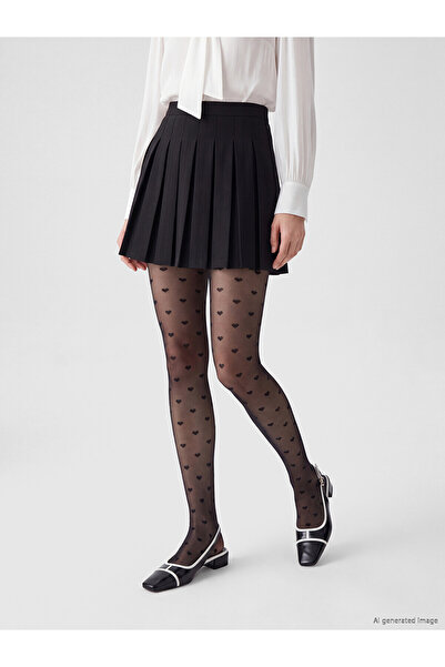 LC Waikiki Two Mt Shop Quality Lcw Dream Black Patterned Women's Pantyhose