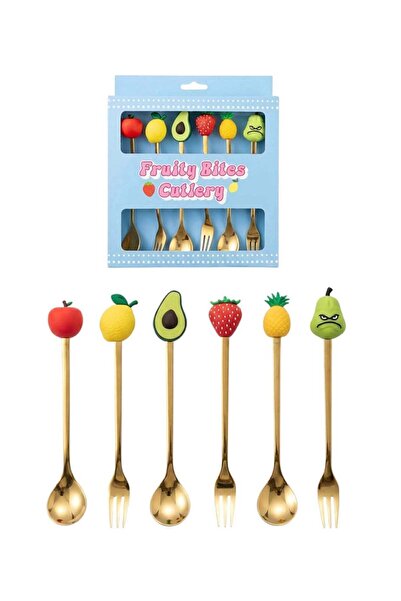 Generic Aura Style 6-Piece Fruit Shape Cutlery Set - Cute Dessert Spoons and ...