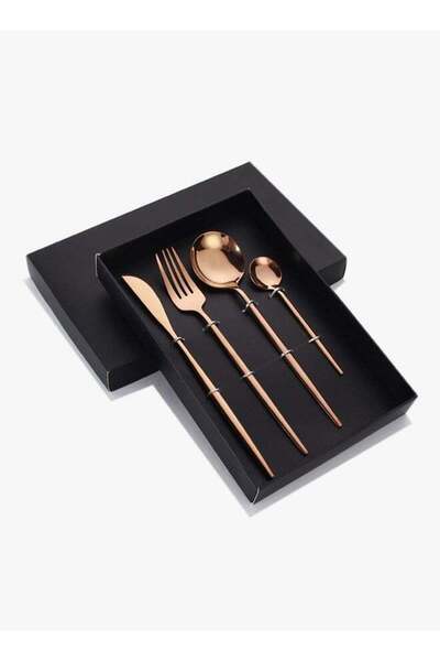Generic 4-Piece Stainless Steel Cutlery Set Rose Gold