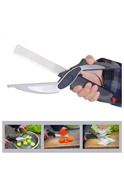 Generic 2-in-1 Clever Cutter,kitchen food cutter scissors with built-in cutti...