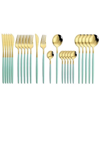 Generic MahMir® Flatware Serving Set 24 Piece, Stainless Steel Silverware Set...