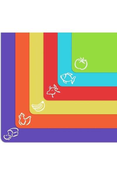 Generic Extra Thick Flexible Plastic Cutting Board Mats with Food Icons & EZ-...