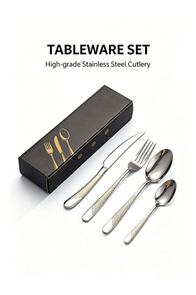 Generic 24-Piece 401 Stainless Steel Flatware Set, Mirror Polished Silverware...