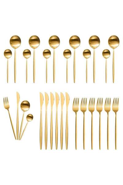 Generic Flatware Set for 6 Persons, 24-Piece Stainless Steel Cutlery Set Incl...