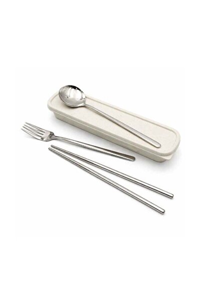 Generic Chopstick Trio Cutlery Set, Elegant Silver Non Slip Handles, 18/10 Gr...