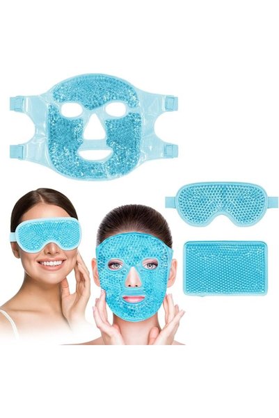 Yelajoy 3 Set Cooling Eye Mask and Ice Face Mask Set for Reducing Puffiness, ...