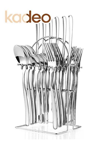 Generic 24PCS Cutlery Set with Holder, Stainless Steel Flatware Set Rack, Dis...