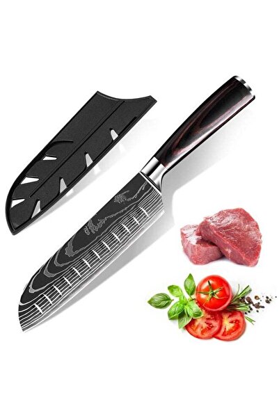 Generic Santoku Knife 7 inch, Professional Kitchen Knives High Carbon Stainle...