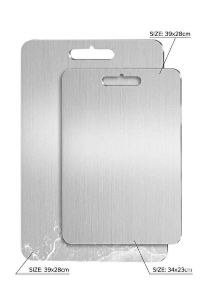 Generic 2 Piece 304 Stainless Steel Cutting Board Set Double Sided Chopping B...