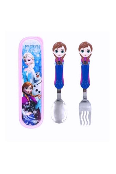 Generic Kids Spoon and Fork Travel Cutlery Set Utensils Metal with 3D Cartoon...