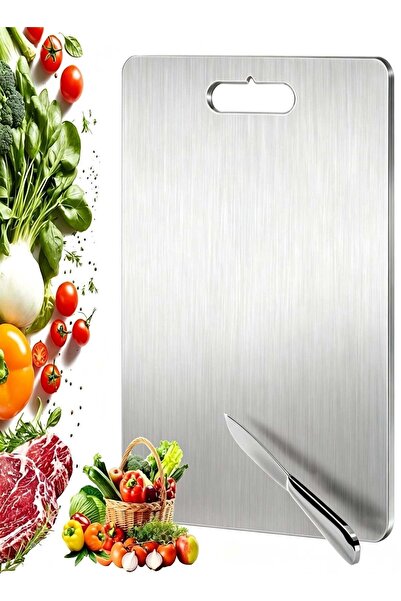 Generic Upgraded 304 Stainless Steel Cutting Boards for Kitchen Metal Double-...