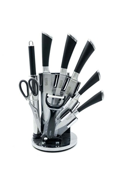 Generic Beram 9 Pieces Kitchen Knife Sets Spinning Magnetic Block High Carbon...