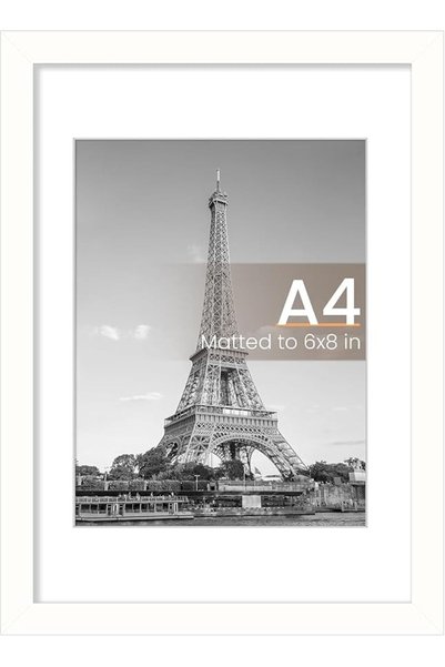 GENERAL إطار صور A4 مقاس 21×29.7 سم، يعرض صورًا بحجم 6×8 مع حصيرة أو بدون حصي...