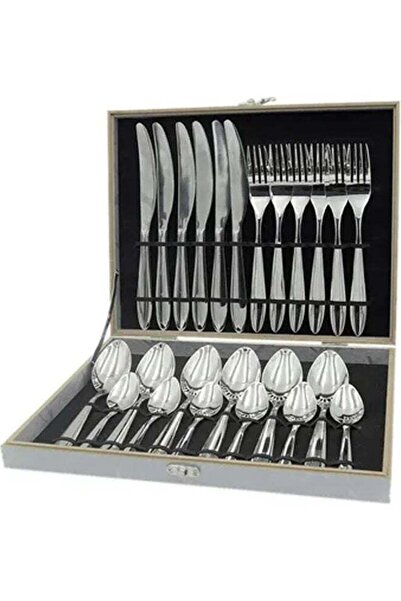 Generic 24-Piece Stainless Steel Cutlery Set Silver 32 X 26 X 5cm