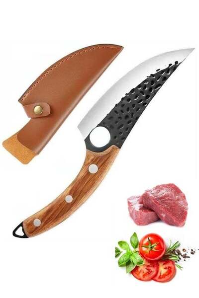 Generic Butcher Knife Hand Forged Boning Knife with Sheath, Viking Knife, Jap...