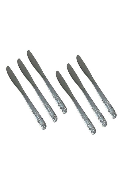 Generic Stainless Steel Silver 6-Piece Classic Table Knife Set with Elegant E...