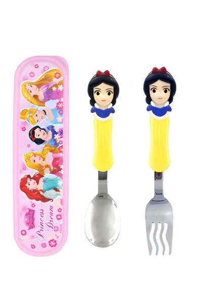 Generic Kids Spoon and Fork Travel Cutlery Set Utensils Metal with 3D Cartoon...