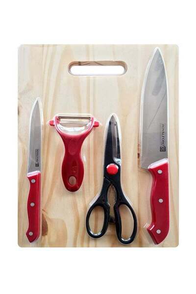 Generic Royalford 5-Piece Kitchen Deluxe Cutting Set,Wooden Cutting Board | 4...