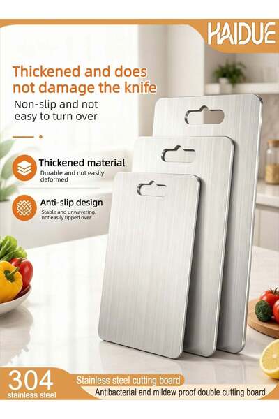Generic 304 Stainless Steel Cutting Board For Kitchen,Meat,Fruit,Pastry,Pizza...