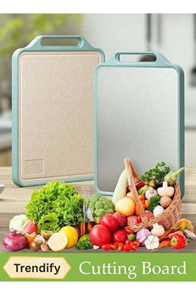 Generic Double-Sided Cutting Board with Easy Grip Handles, Non-Slip Base, Whe...