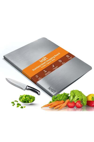 Generic Kraft Stainless Steel Chopping Board – 39 x 31 cm, Food Grade Steel C...