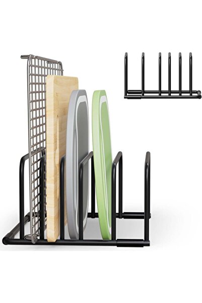 Generic Metal Cutting Board Organizer Rack - Black Holder Stand for Cutting B...