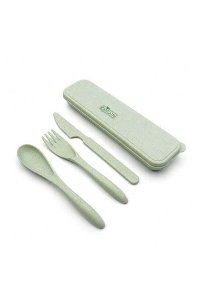 Generic Wheat Straw Cutlery Set, Daily Use Tableware, Set of 3 with Travel Ca...