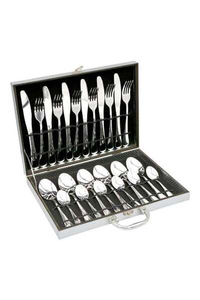 Generic 24-Piece Stainless Steel Cutlery Set Silver