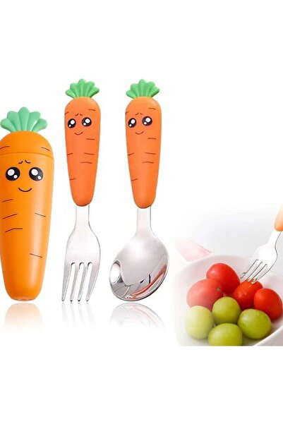 Generic Globalests Cutlery 2Pcs Set Kids Utensils Set with Case 2 Stainless S...