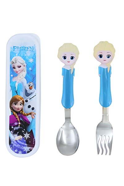 Generic Kids Spoon and Fork Travel Cutlery Set Utensils Metal with 3D Cartoon...