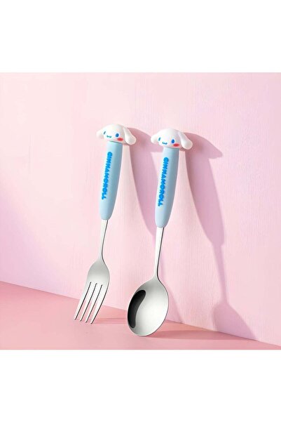 Generic Cinnamoroll Spoon and Fork Set with Storage Case – Cute Cartoon Stain...