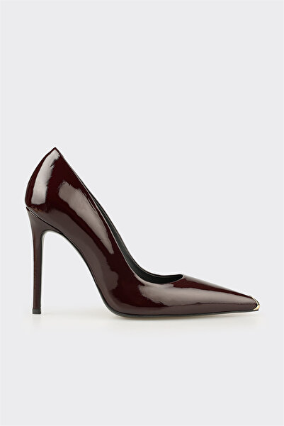 Elle Shoes Bordo Deri Kadın Stiletto
