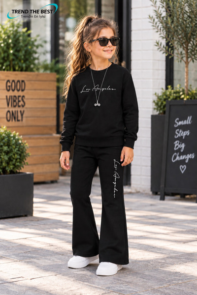 TREND THE BEST Trendin En İyisi Winter, Spring, and Autumn Girls' Black Spani...