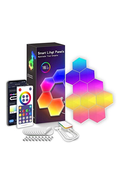 Arabest Smart RGB Hexagonal Wall Light Panels,10-Piece Set with App and Remot...