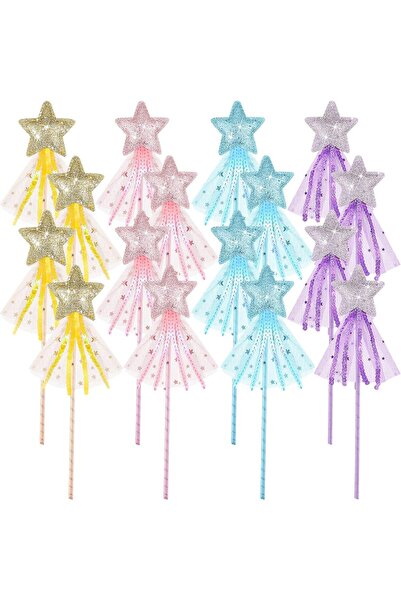 Arabest 16 Pcs Fairy Wands for Girls,Star Glitter Princess Party Costume Prop...