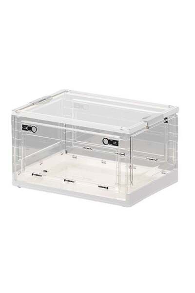 Arabest Stackable Foldable Utility Crate Organizer,Multifunctional Clear Plas...
