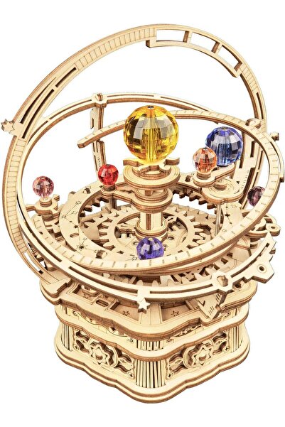 Arabest RoWood 3D Wooden Solar System Music Box Puzzle,DIY Mechanical Buildin...
